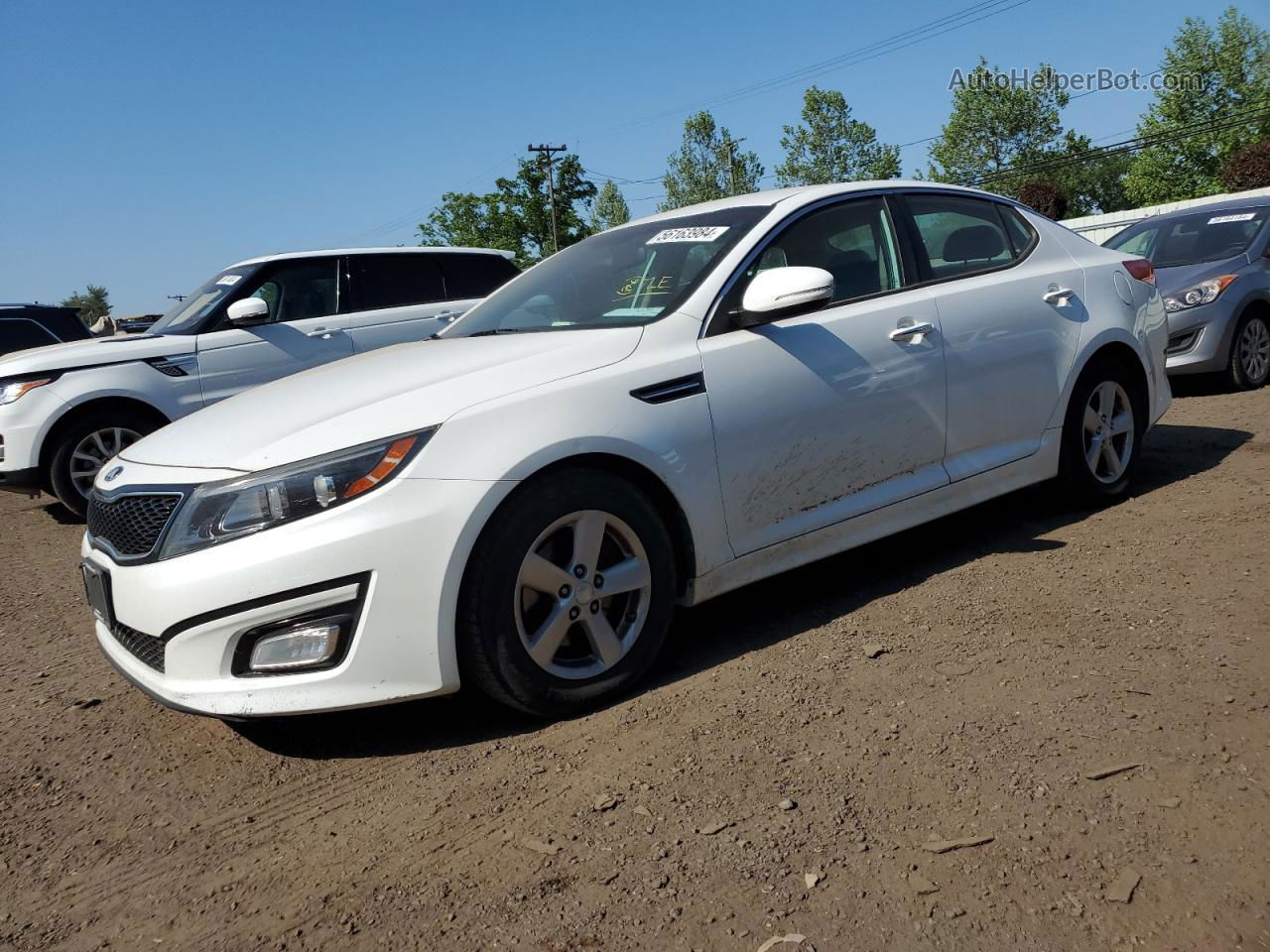 2014 Kia Optima Lx White vin: 5XXGM4A73EG273073