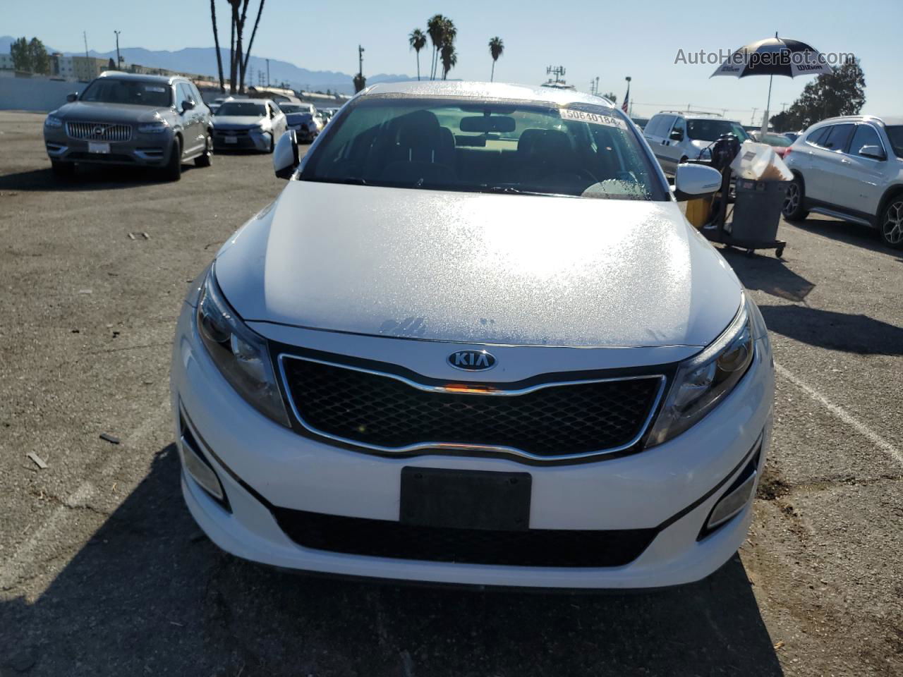 2014 Kia Optima Lx White vin: 5XXGM4A73EG282629