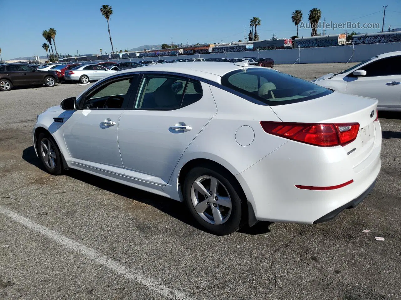 2014 Kia Optima Lx White vin: 5XXGM4A73EG282629