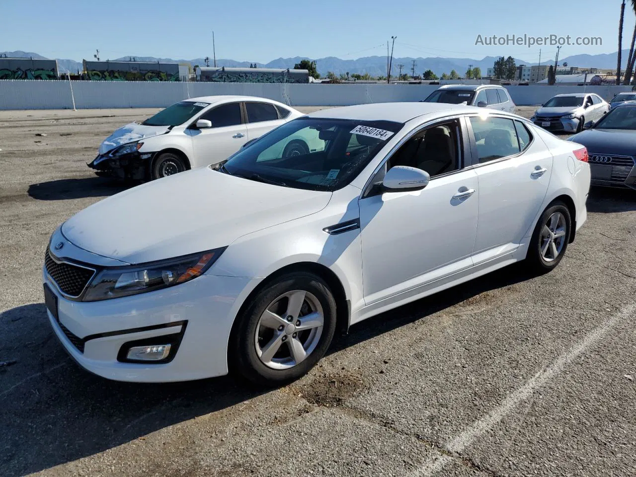 2014 Kia Optima Lx White vin: 5XXGM4A73EG282629