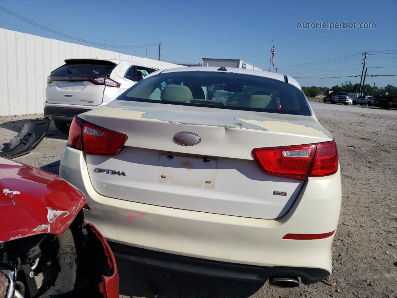 2014 Kia Optima Lx White vin: 5XXGM4A73EG295137