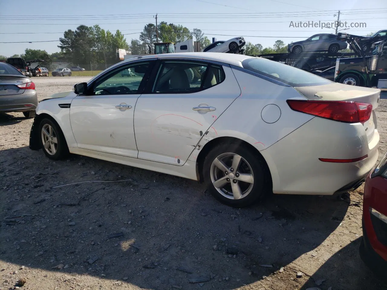 2014 Kia Optima Lx White vin: 5XXGM4A73EG295137