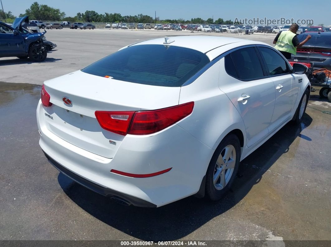 2014 Kia Optima Lx White vin: 5XXGM4A73EG334759