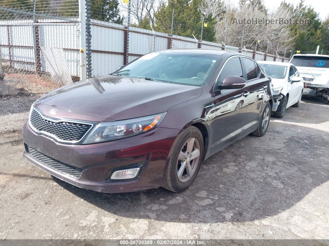 2014 Kia Optima Lx Burgundy vin: 5XXGM4A73EG346085