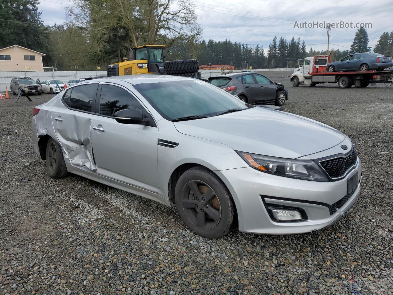 2014 Kia Optima Lx Серебряный vin: 5XXGM4A73EG350640