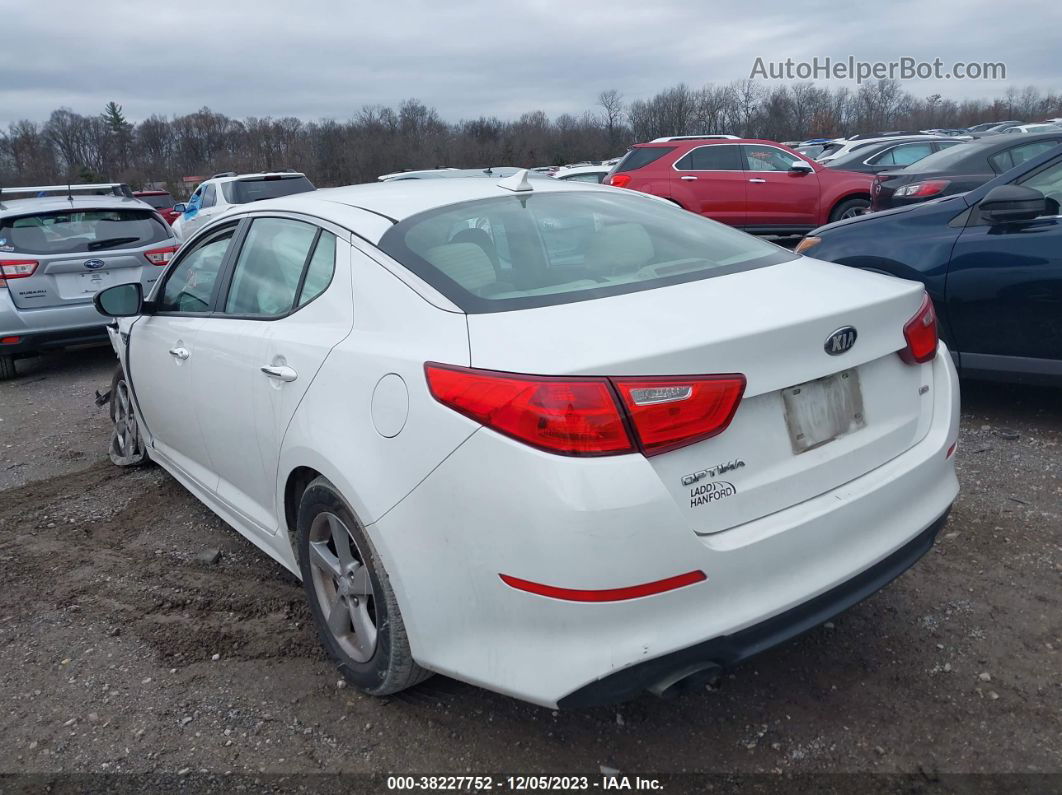 2015 Kia Optima Lx White vin: 5XXGM4A73FG378066