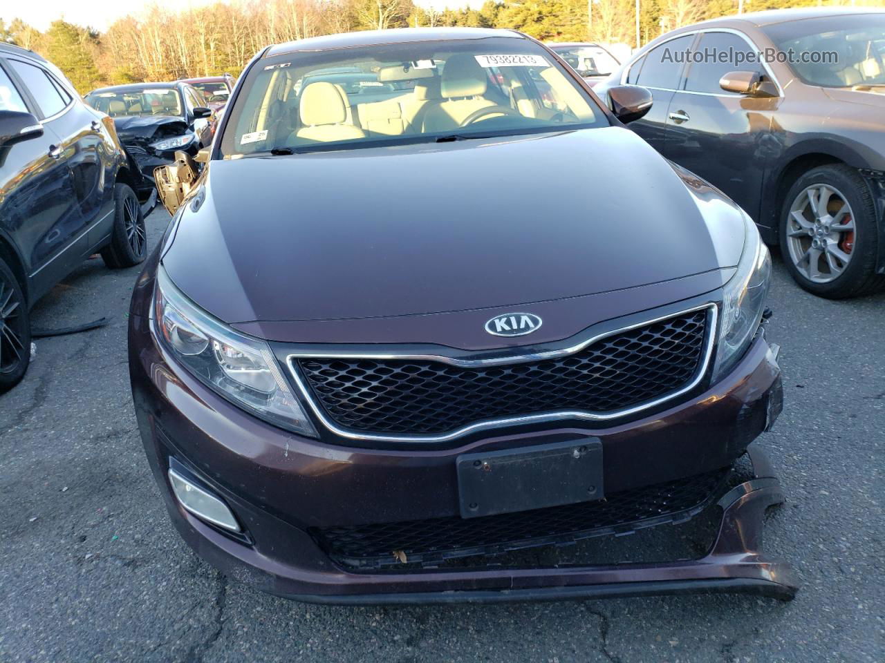 2015 Kia Optima Lx Темно-бордовый vin: 5XXGM4A73FG390475