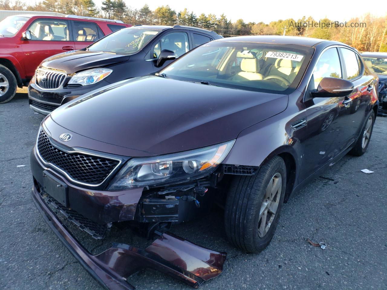 2015 Kia Optima Lx Maroon vin: 5XXGM4A73FG390475