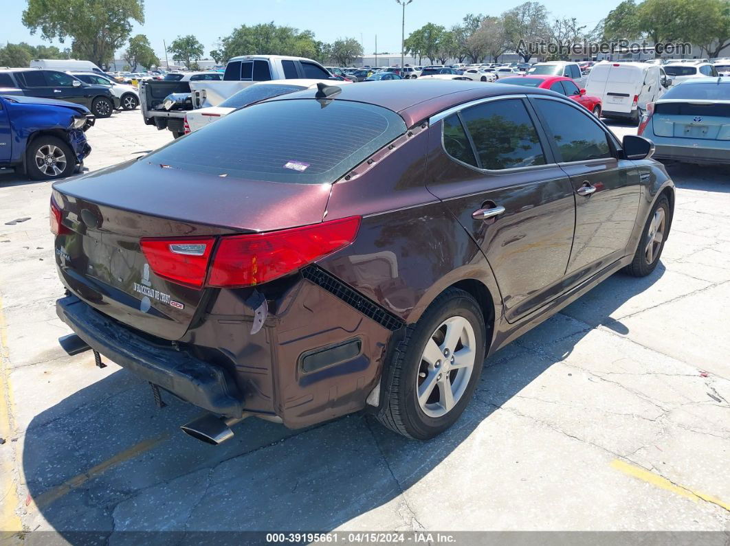 2015 Kia Optima Lx Maroon vin: 5XXGM4A73FG421689