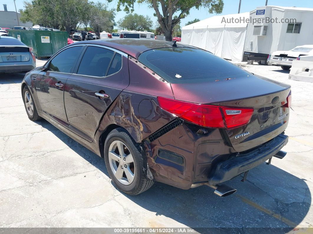 2015 Kia Optima Lx Maroon vin: 5XXGM4A73FG421689