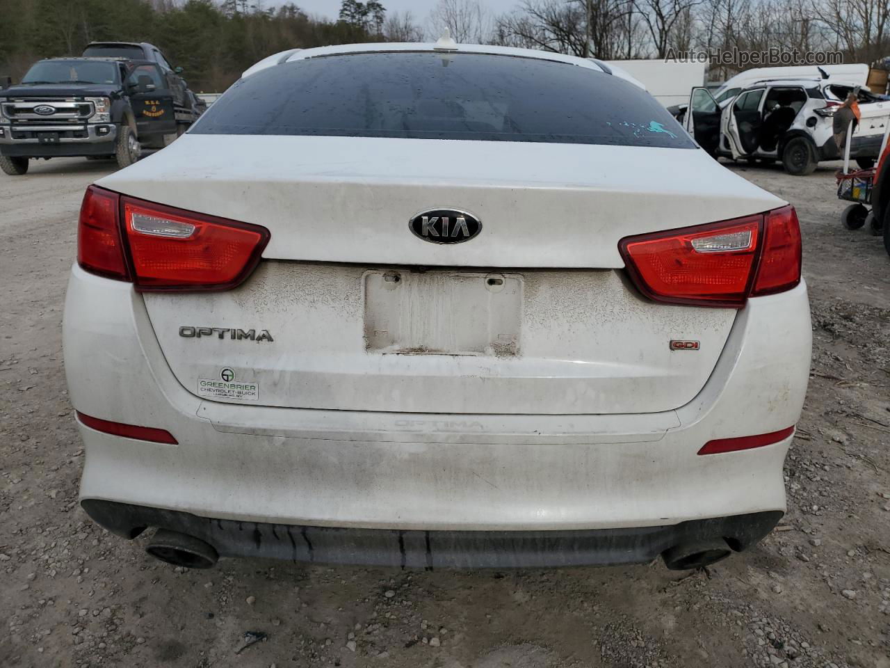 2014 Kia Optima Lx White vin: 5XXGM4A74EG282591