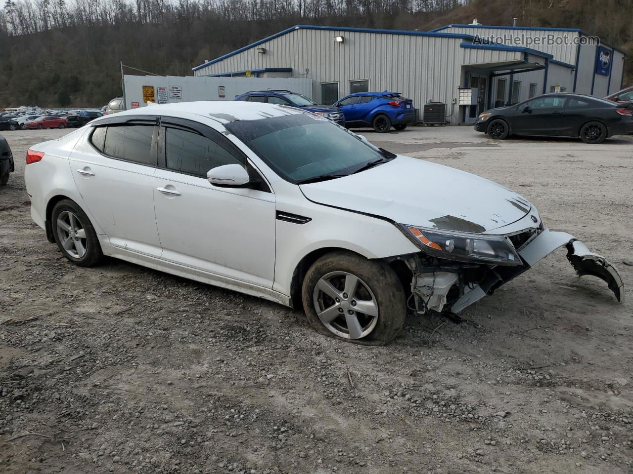 2014 Kia Optima Lx White vin: 5XXGM4A74EG282591