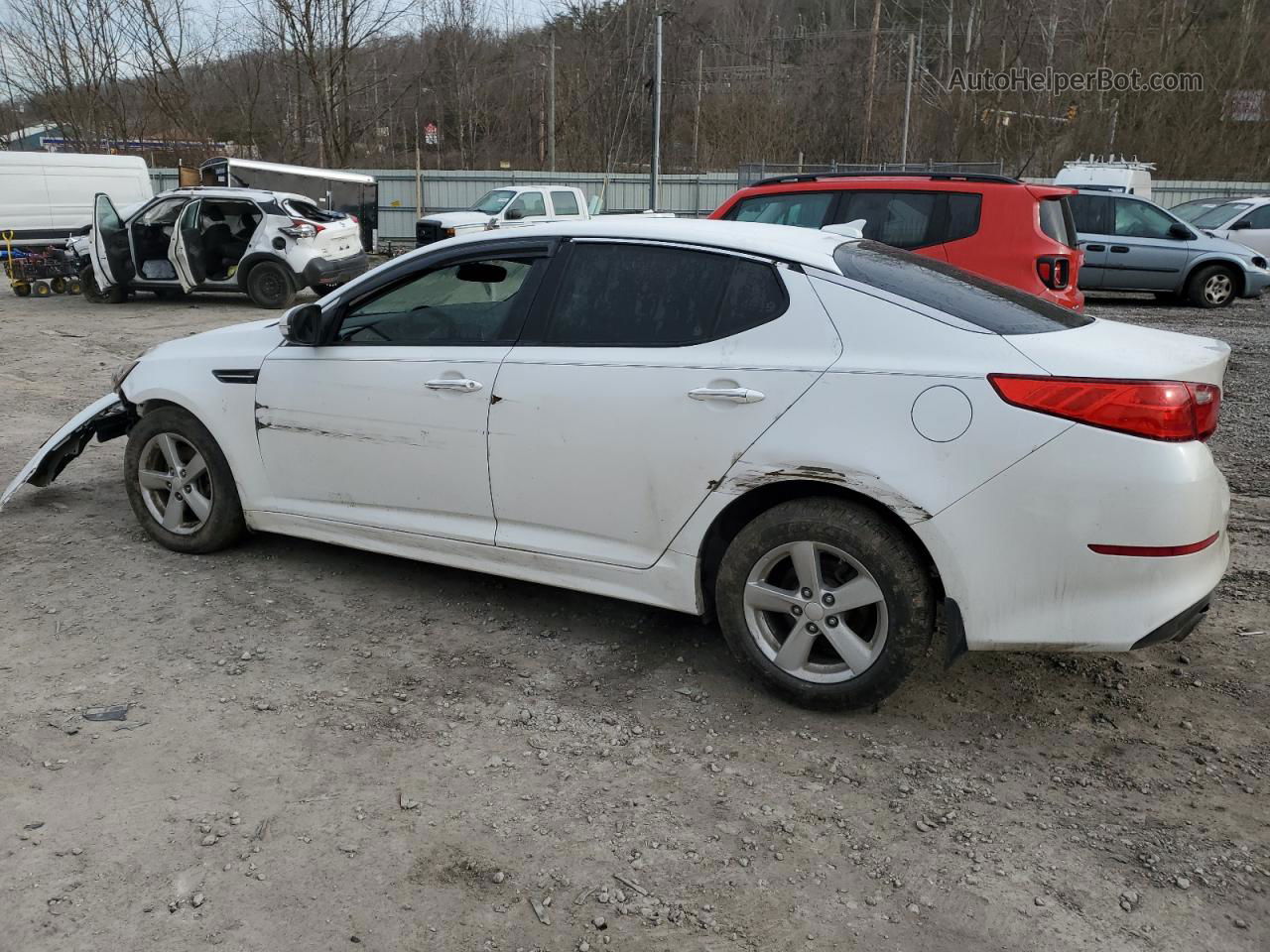 2014 Kia Optima Lx White vin: 5XXGM4A74EG282591