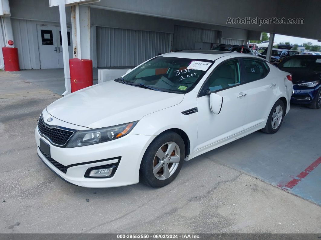 2014 Kia Optima Lx White vin: 5XXGM4A74EG313676