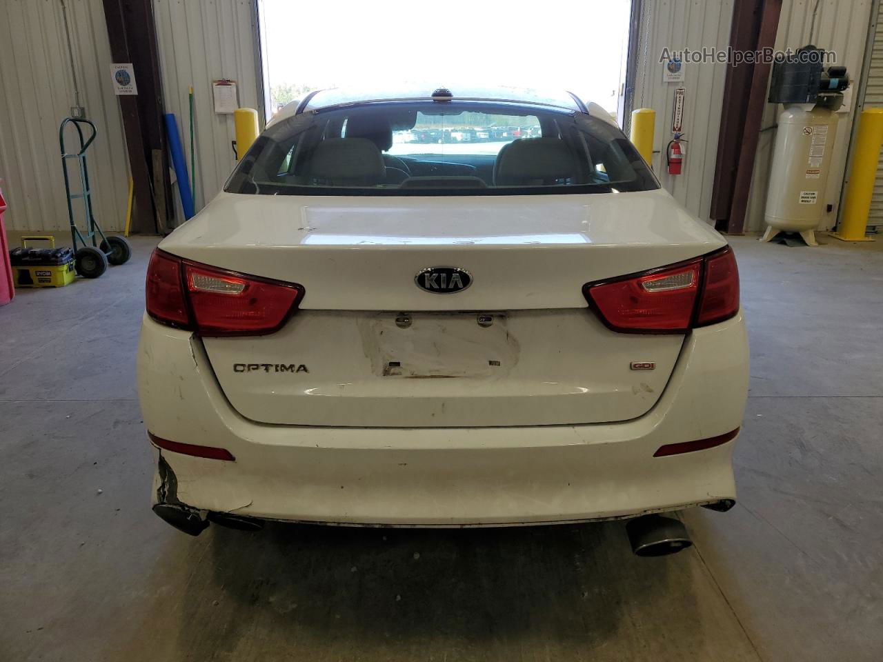 2014 Kia Optima Lx White vin: 5XXGM4A74EG317078