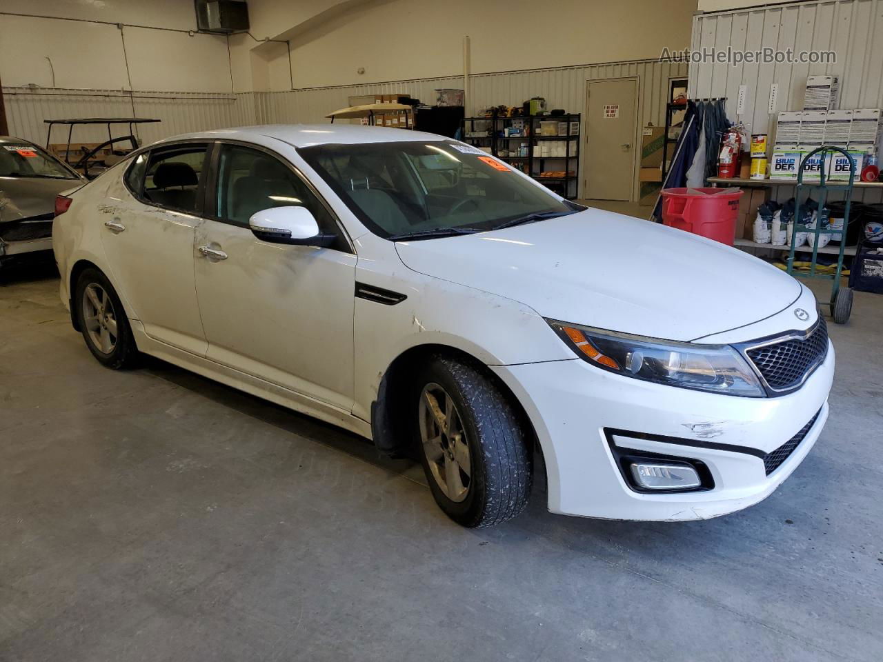 2014 Kia Optima Lx White vin: 5XXGM4A74EG317078