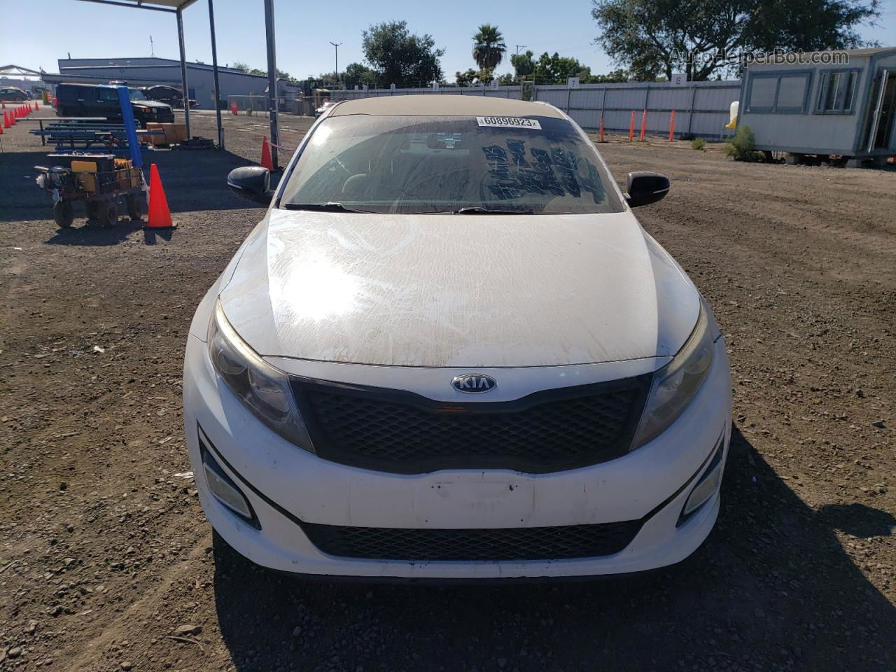 2014 Kia Optima Lx White vin: 5XXGM4A74EG327691