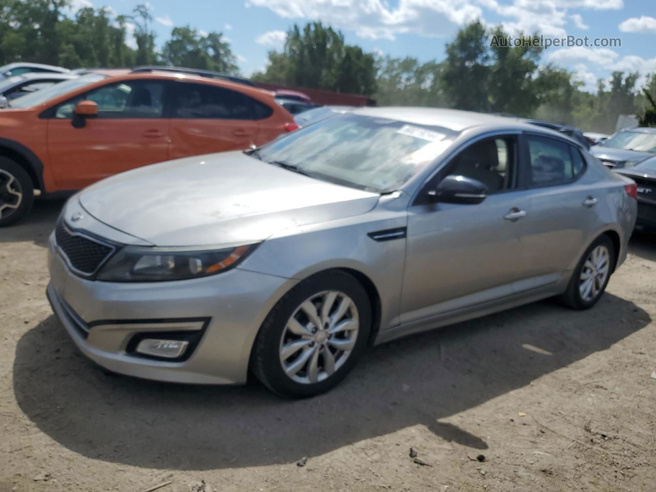 2014 Kia Optima Lx Silver vin: 5XXGM4A74EG333541