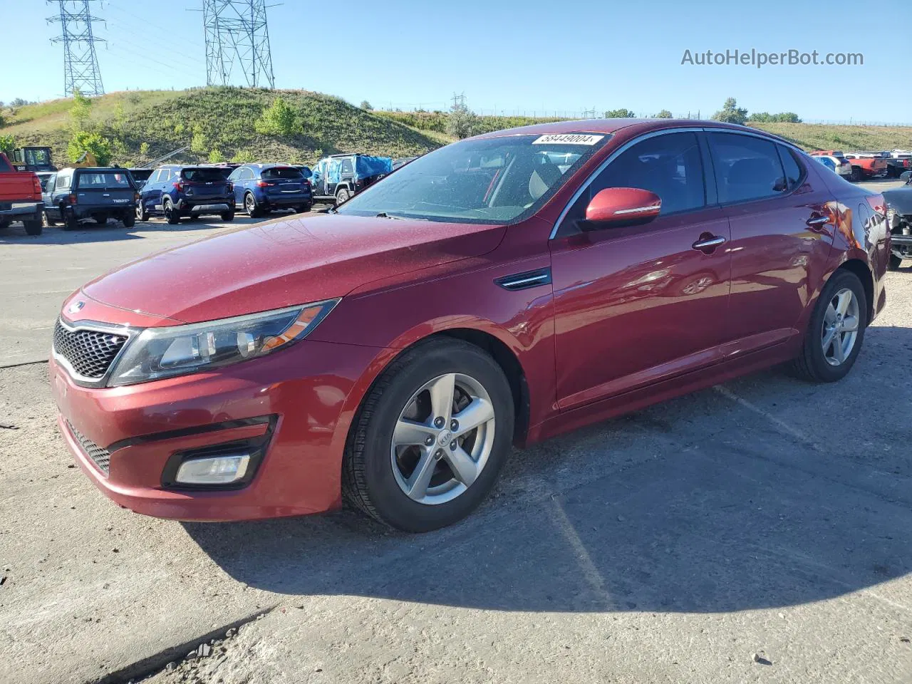 2015 Kia Optima Lx Burgundy vin: 5XXGM4A74FG463272