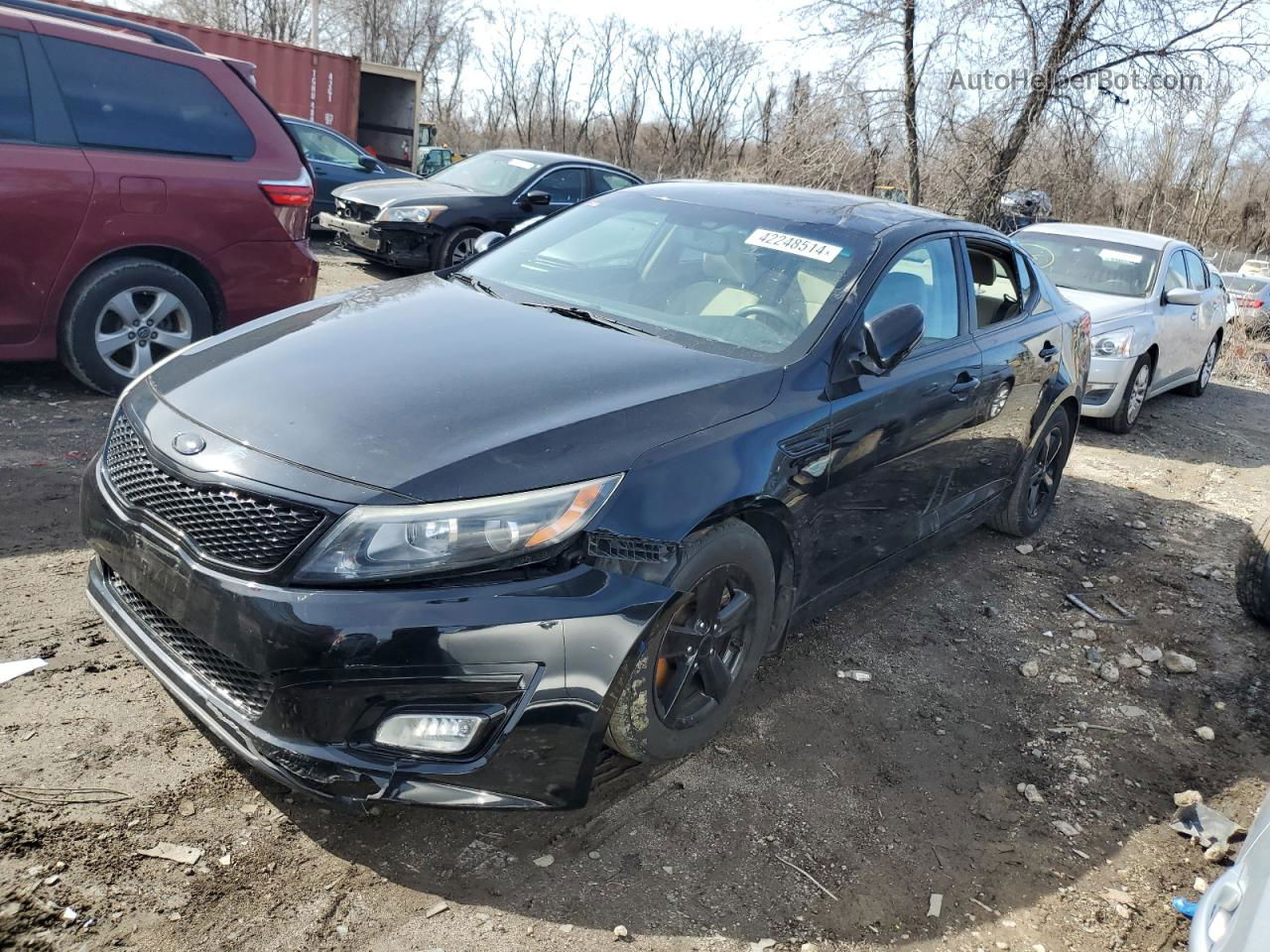 2014 Kia Optima Lx Черный vin: 5XXGM4A75EG271583