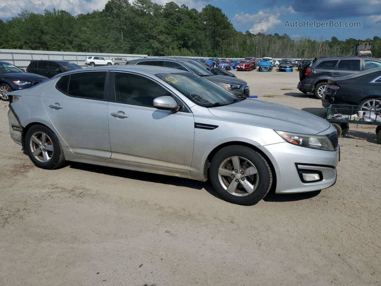 2014 Kia Optima Lx Silver vin: 5XXGM4A75EG281577