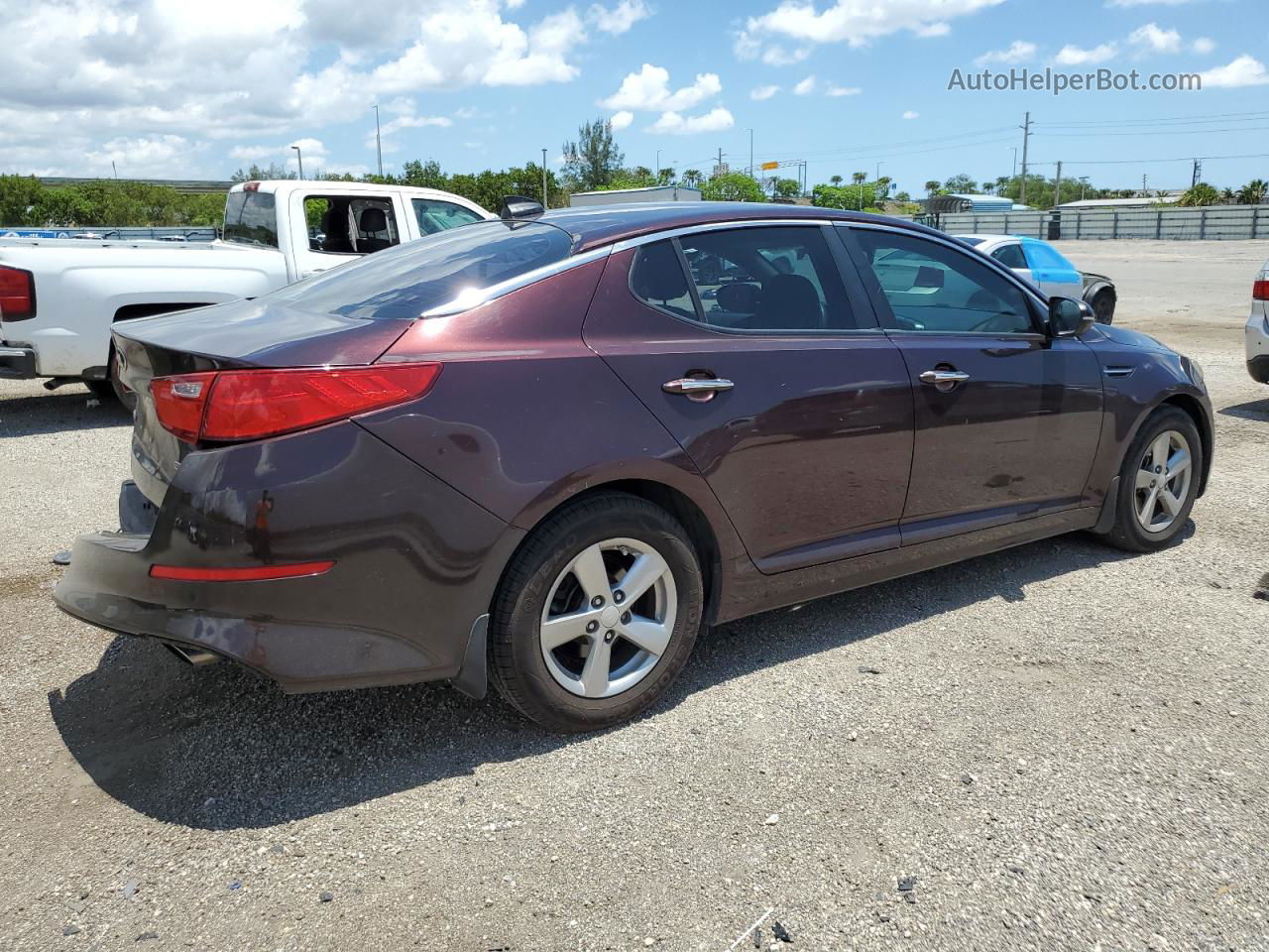 2014 Kia Optima Lx Бордовый vin: 5XXGM4A75EG304551