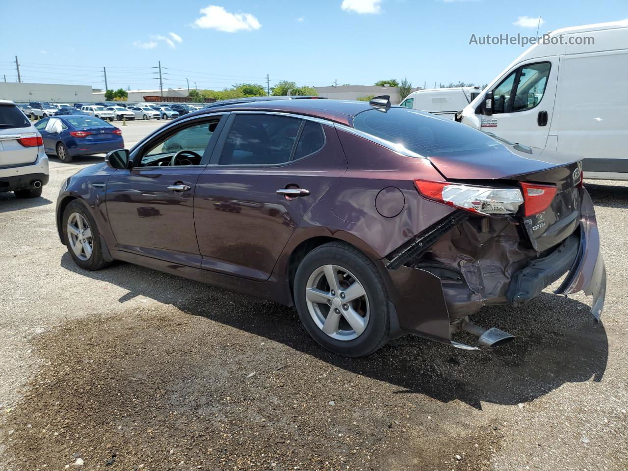 2014 Kia Optima Lx Бордовый vin: 5XXGM4A75EG304551