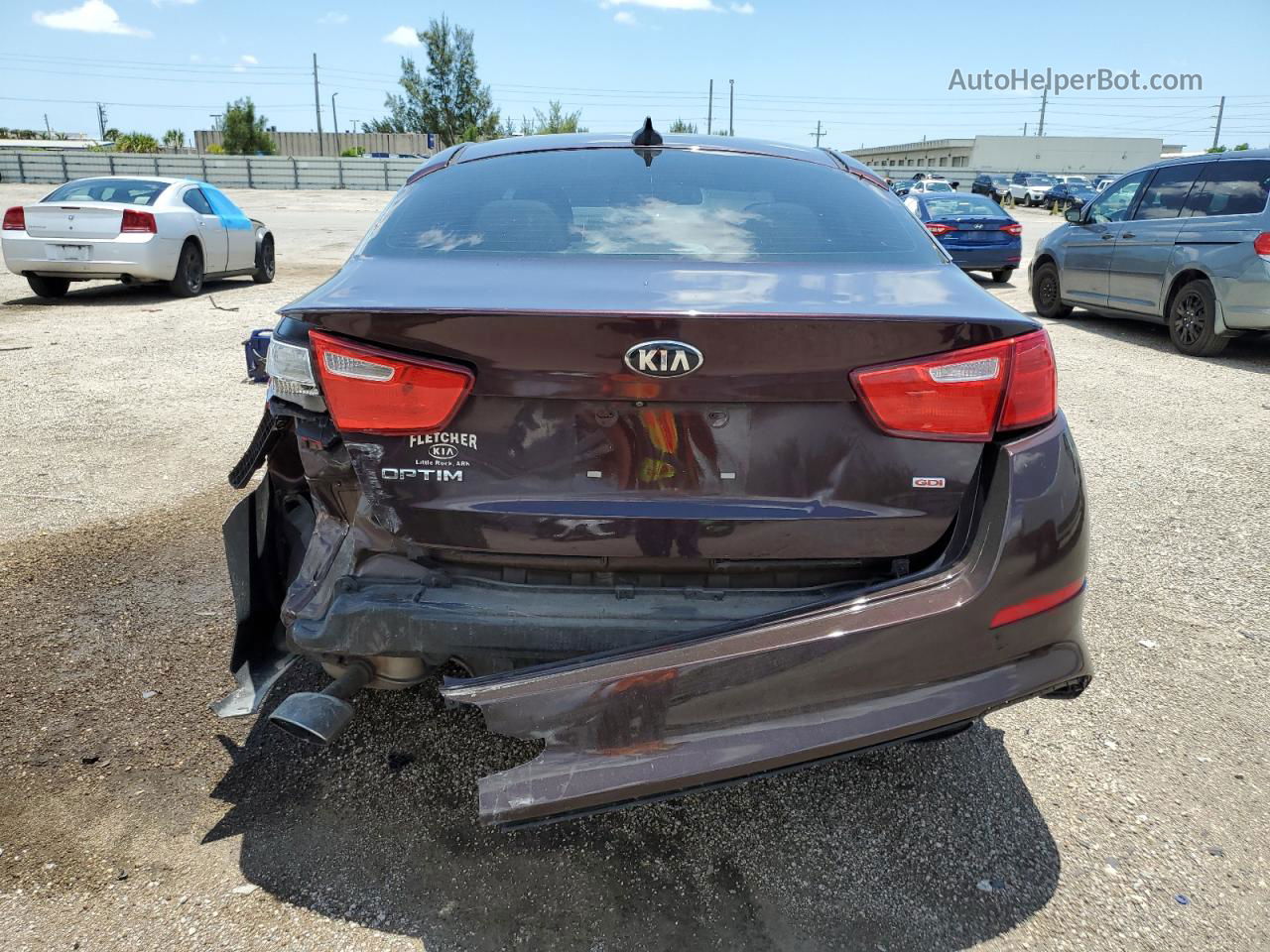 2014 Kia Optima Lx Бордовый vin: 5XXGM4A75EG304551