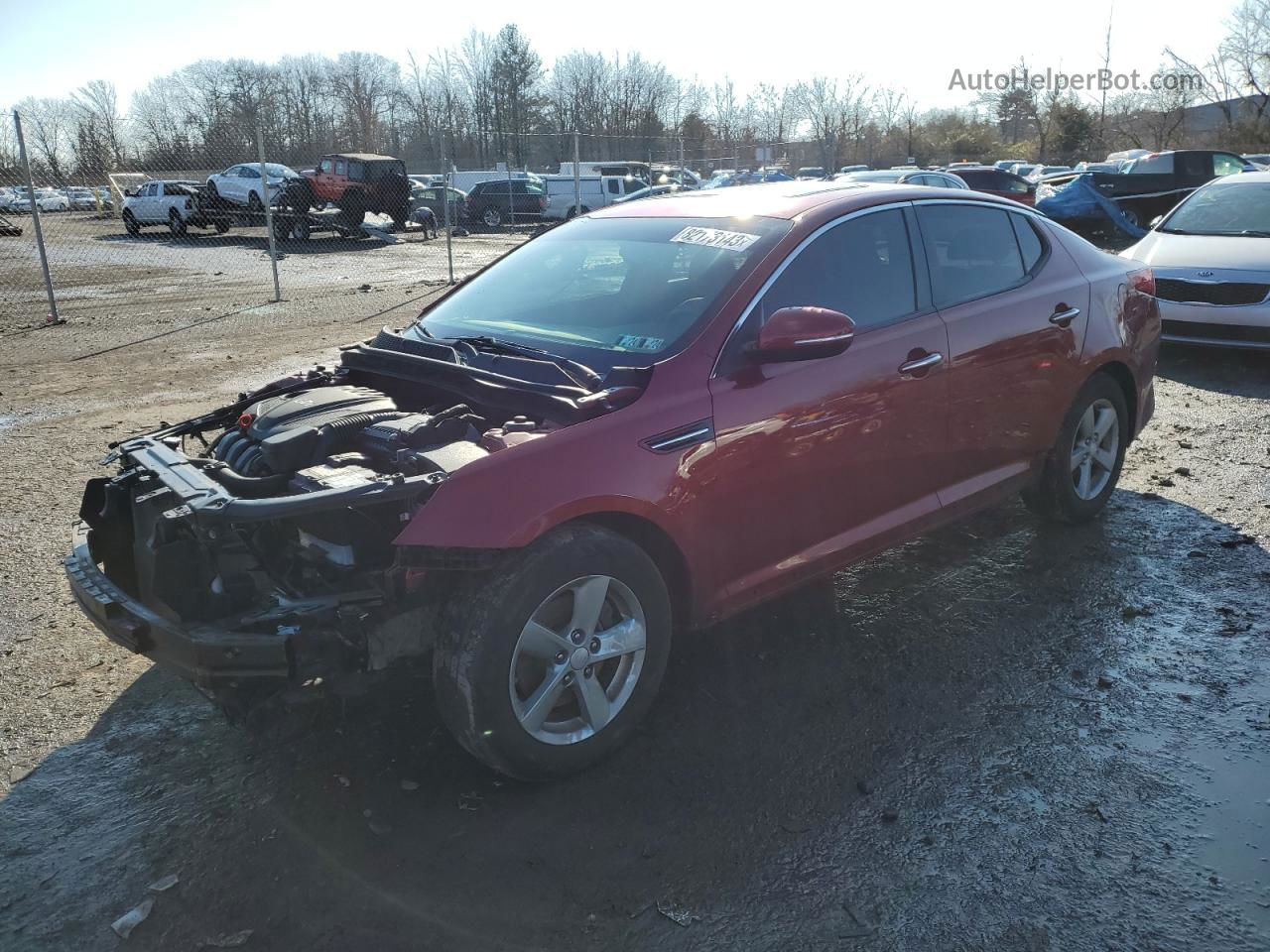 2015 Kia Optima Lx Red vin: 5XXGM4A75FG410273