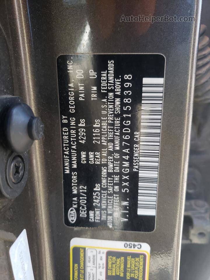 2013 Kia Optima Lx Charcoal vin: 5XXGM4A76DG158398