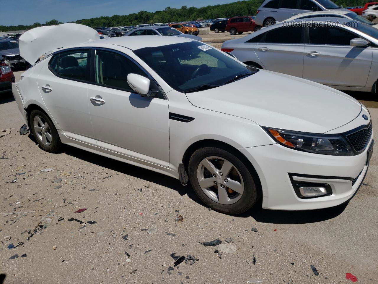 2014 Kia Optima Lx White vin: 5XXGM4A76EG273584