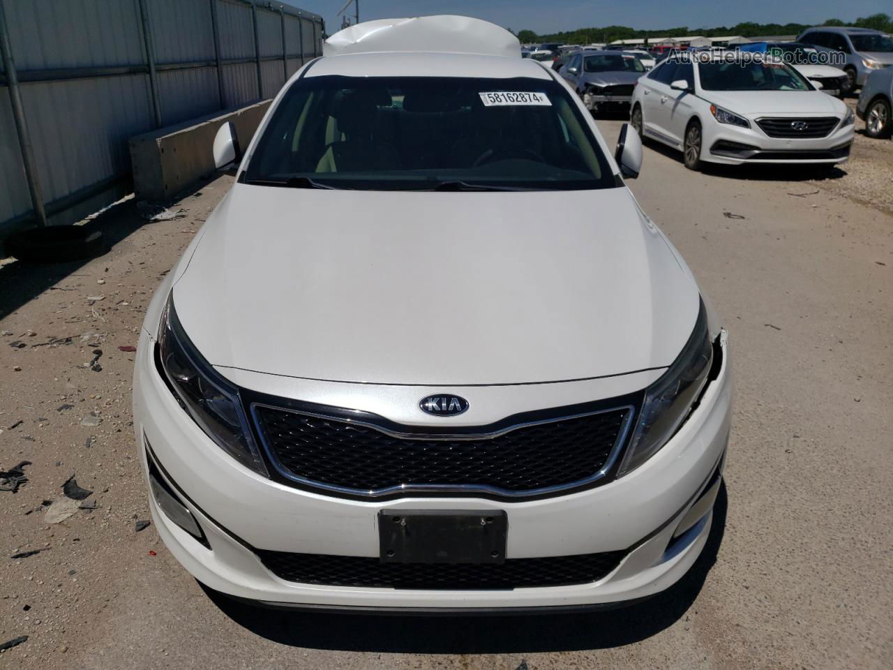 2014 Kia Optima Lx White vin: 5XXGM4A76EG273584