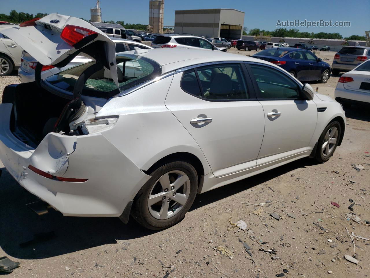 2014 Kia Optima Lx White vin: 5XXGM4A76EG273584