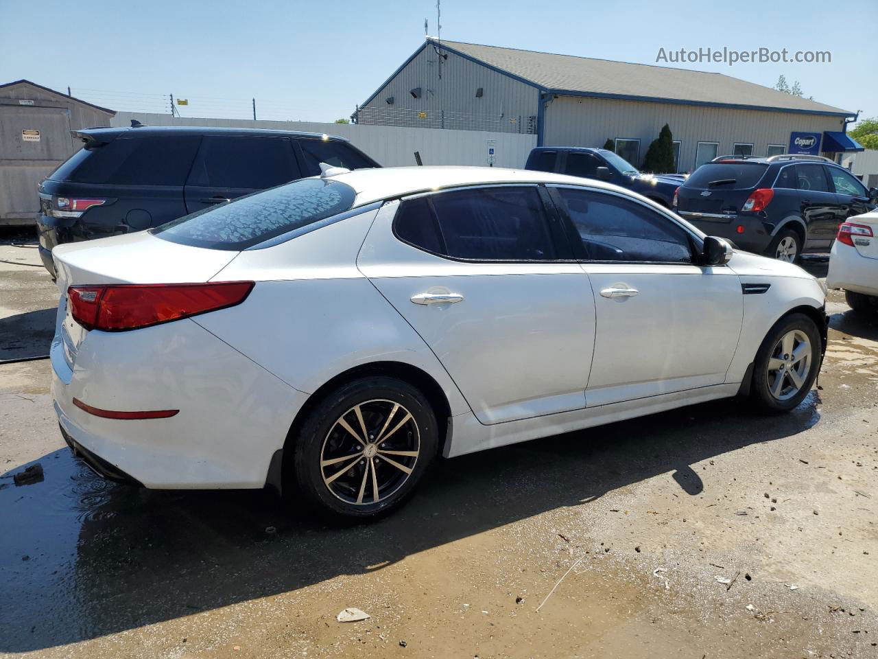 2014 Kia Optima Lx White vin: 5XXGM4A76EG275321