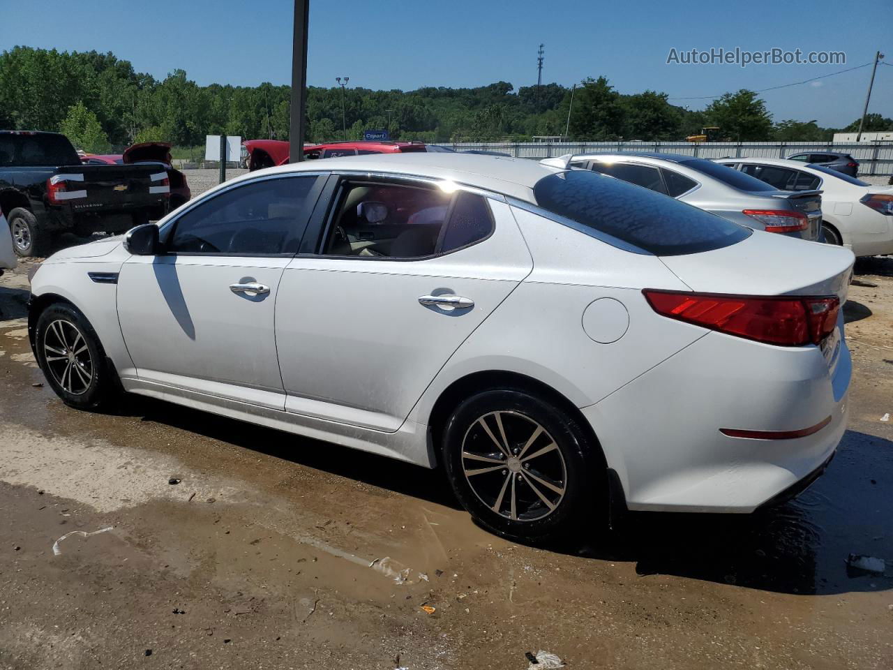 2014 Kia Optima Lx White vin: 5XXGM4A76EG275321