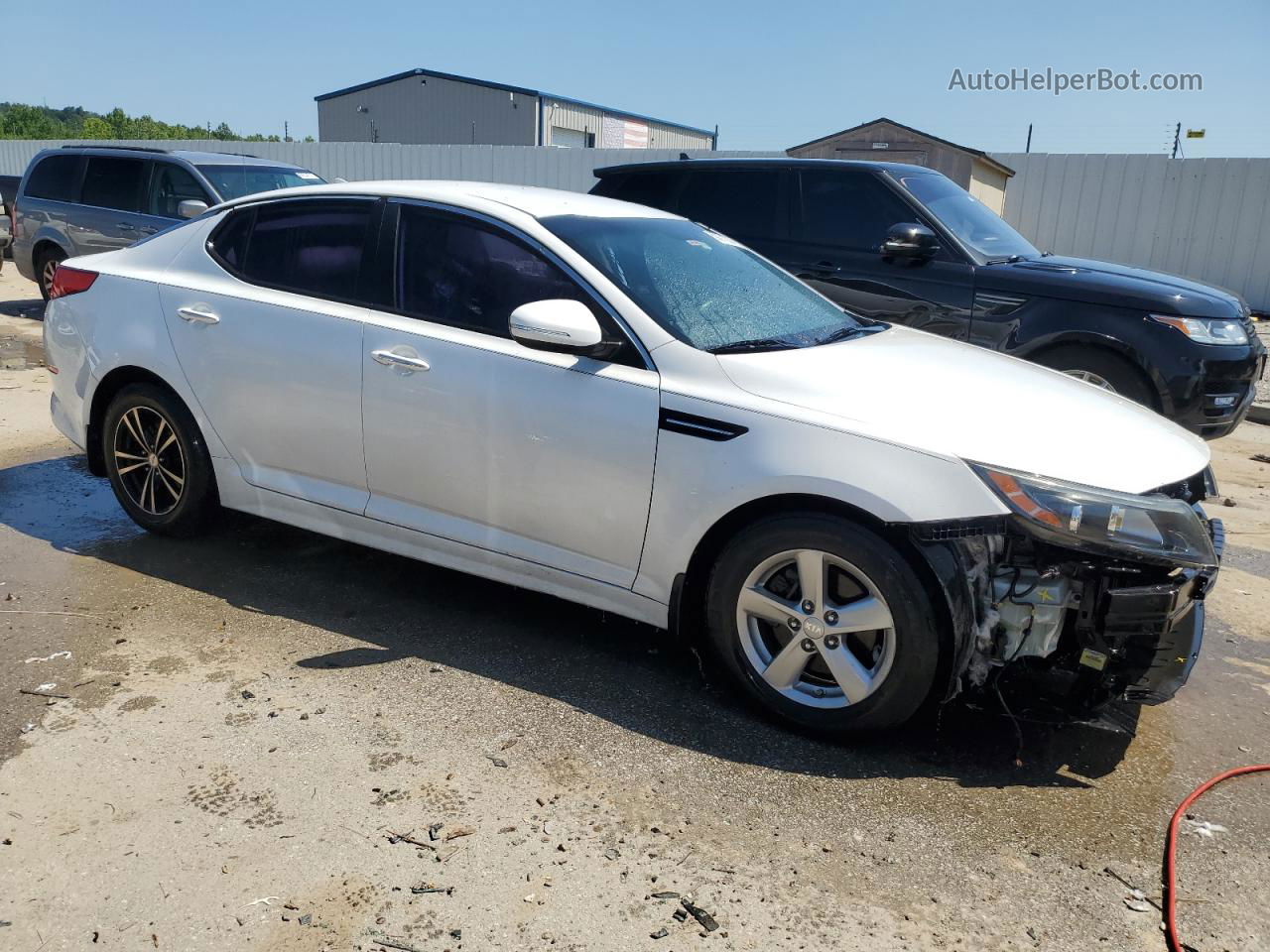 2014 Kia Optima Lx White vin: 5XXGM4A76EG275321