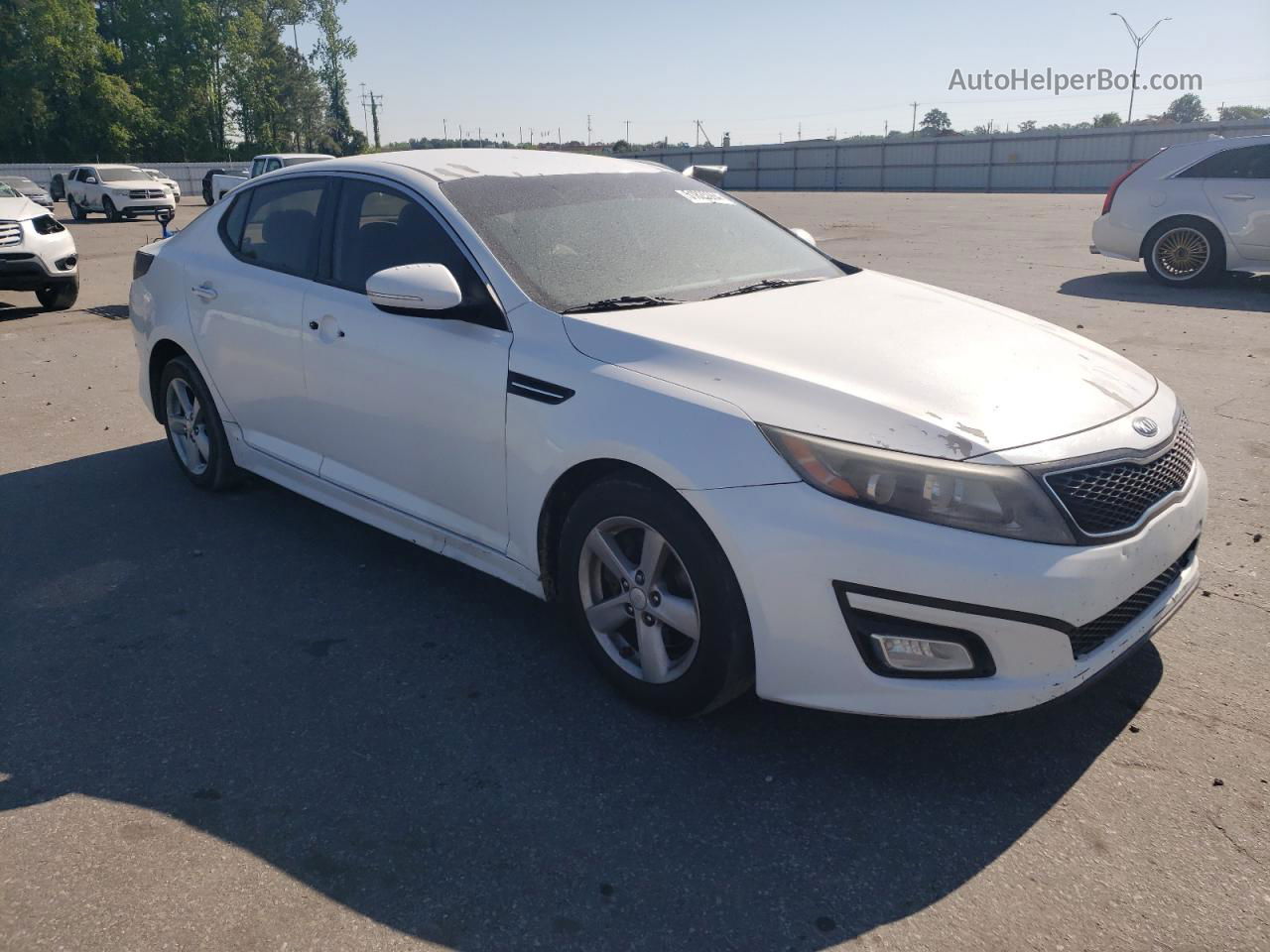 2014 Kia Optima Lx White vin: 5XXGM4A76EG279238