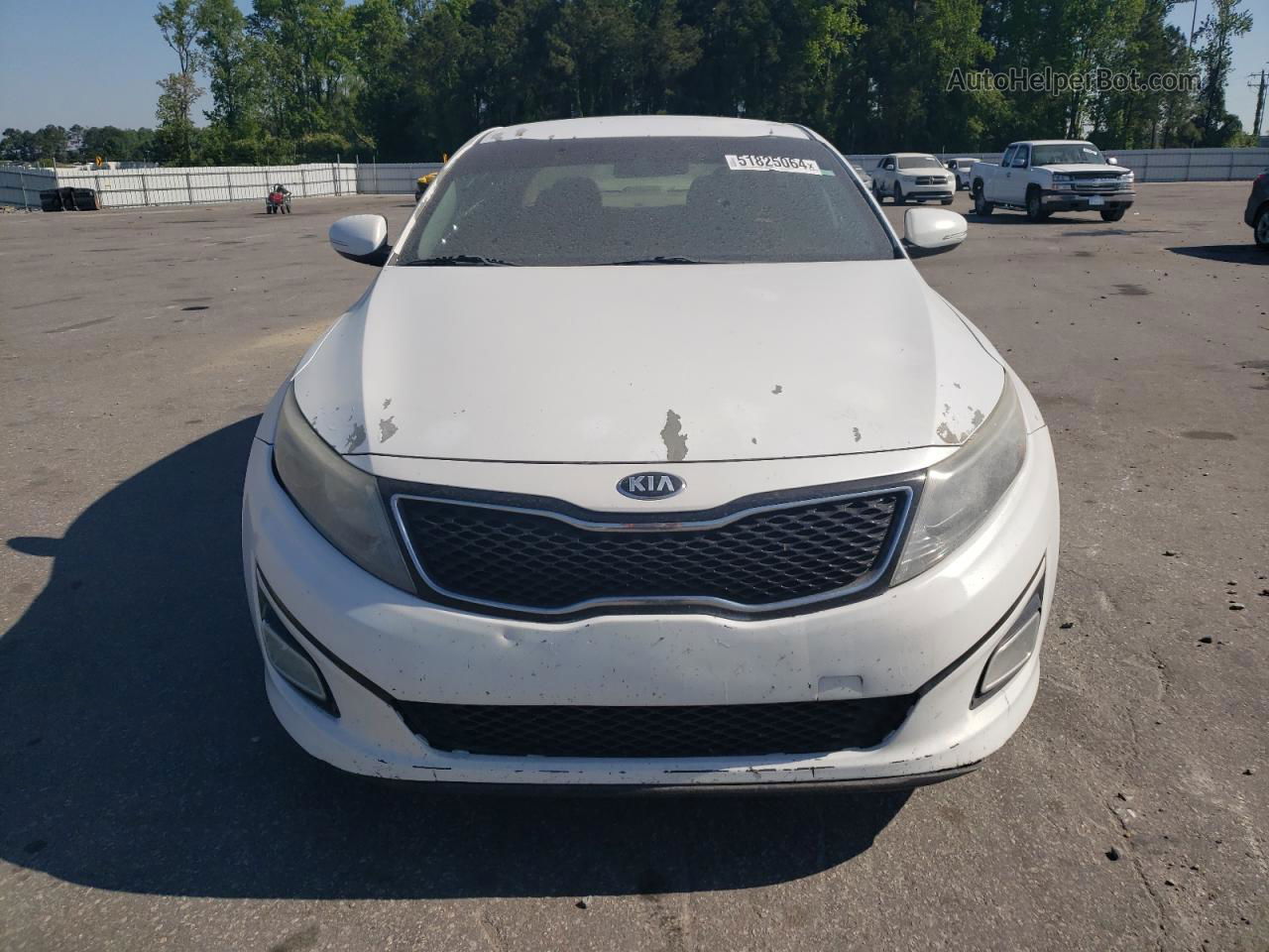 2014 Kia Optima Lx White vin: 5XXGM4A76EG279238