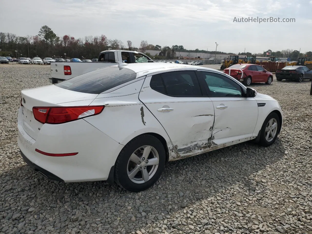 2014 Kia Optima Lx White vin: 5XXGM4A76EG285167