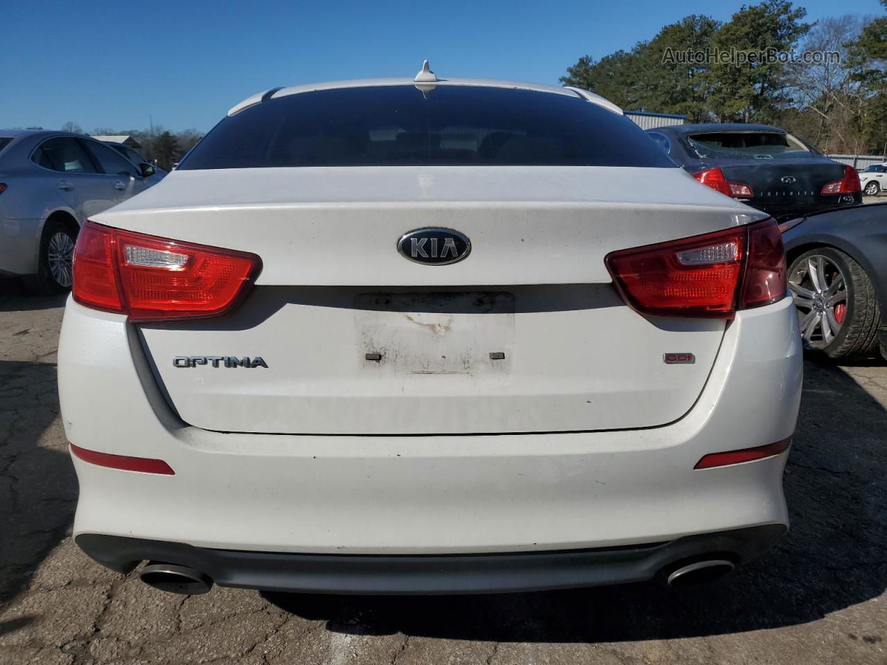 2014 Kia Optima Lx White vin: 5XXGM4A76EG312495