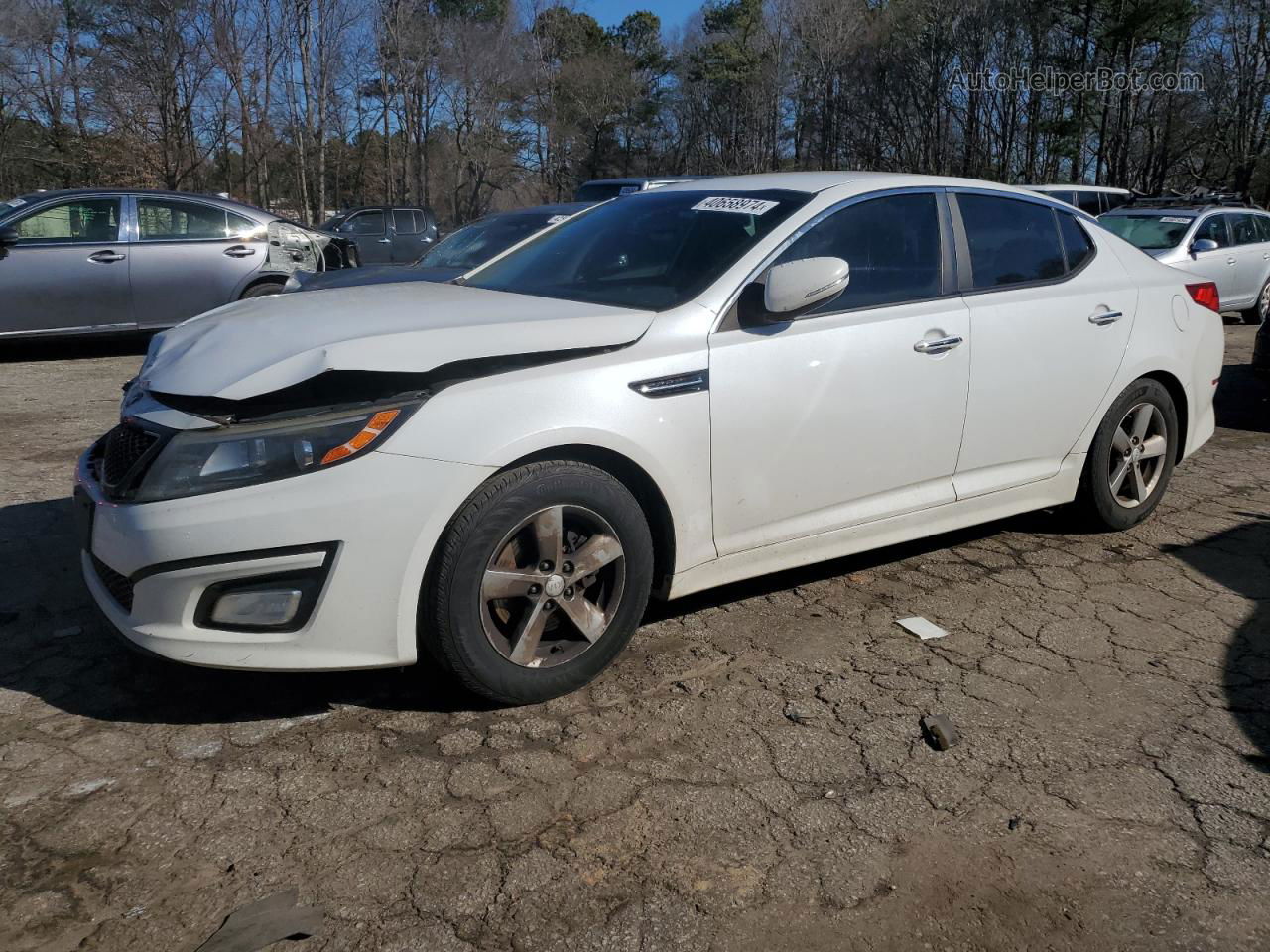 2014 Kia Optima Lx White vin: 5XXGM4A76EG312495