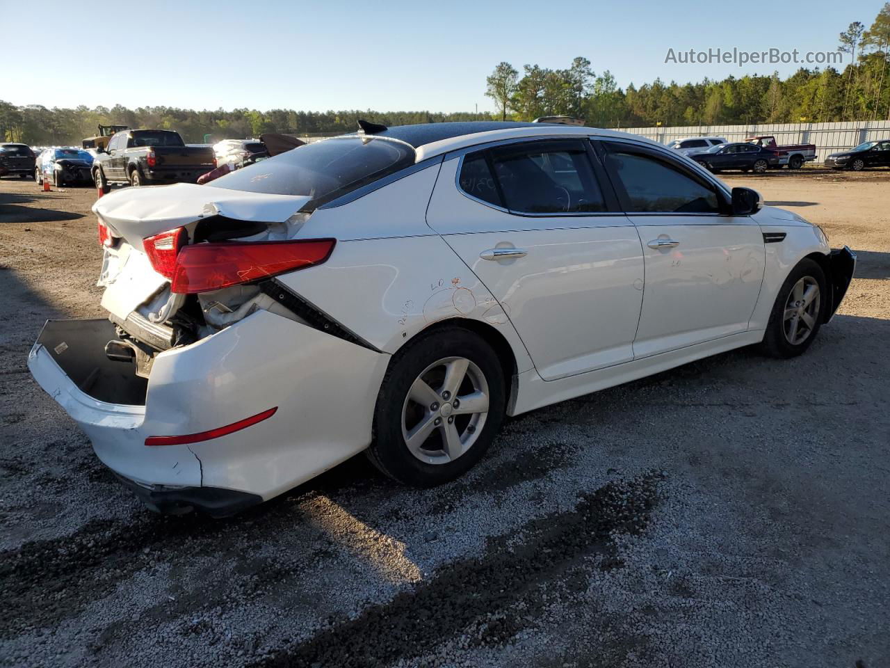 2014 Kia Optima Lx White vin: 5XXGM4A77EG275828