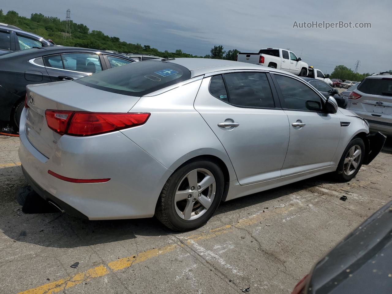 2014 Kia Optima Lx Серебряный vin: 5XXGM4A77EG289812