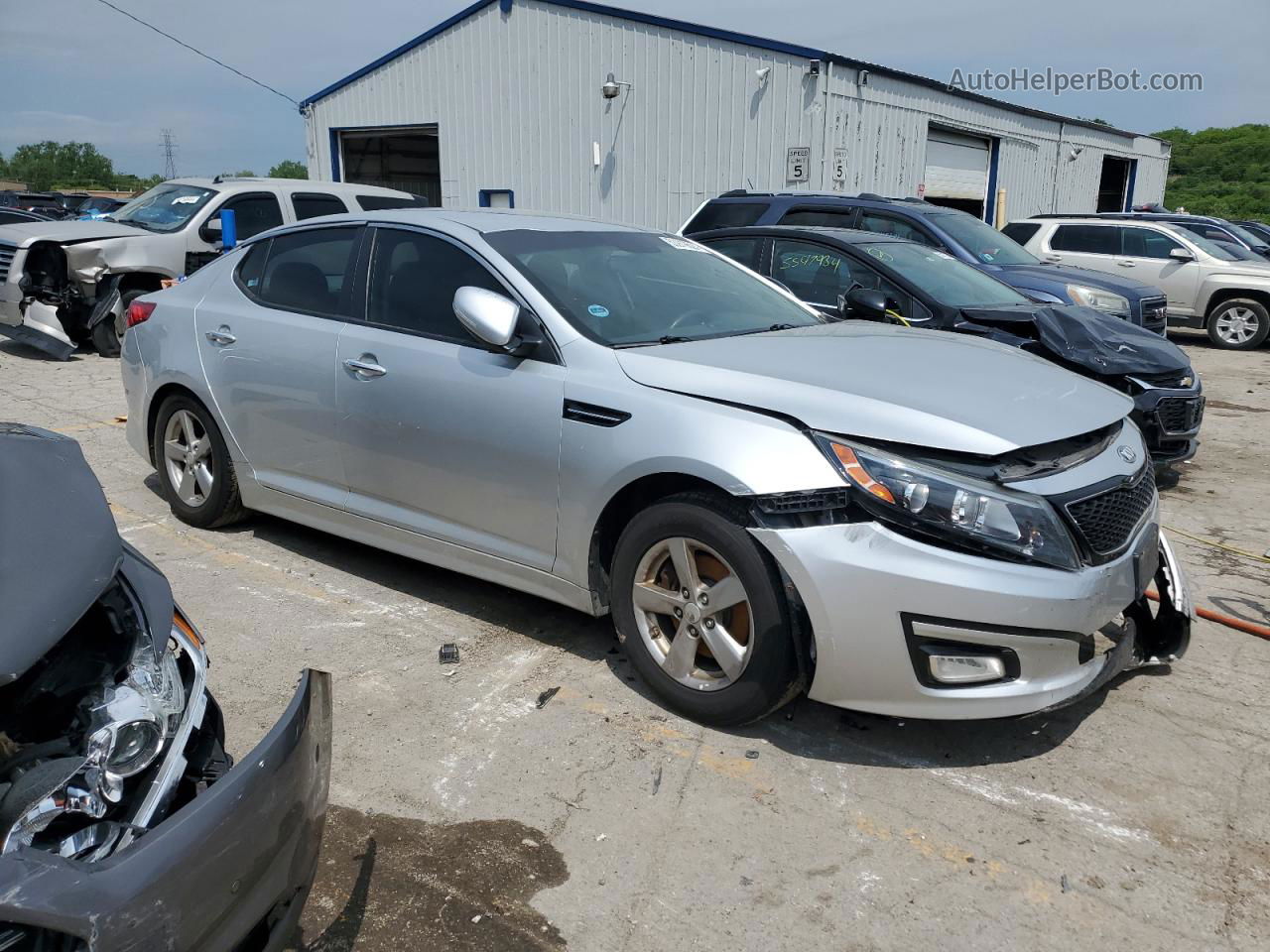 2014 Kia Optima Lx Silver vin: 5XXGM4A77EG289812