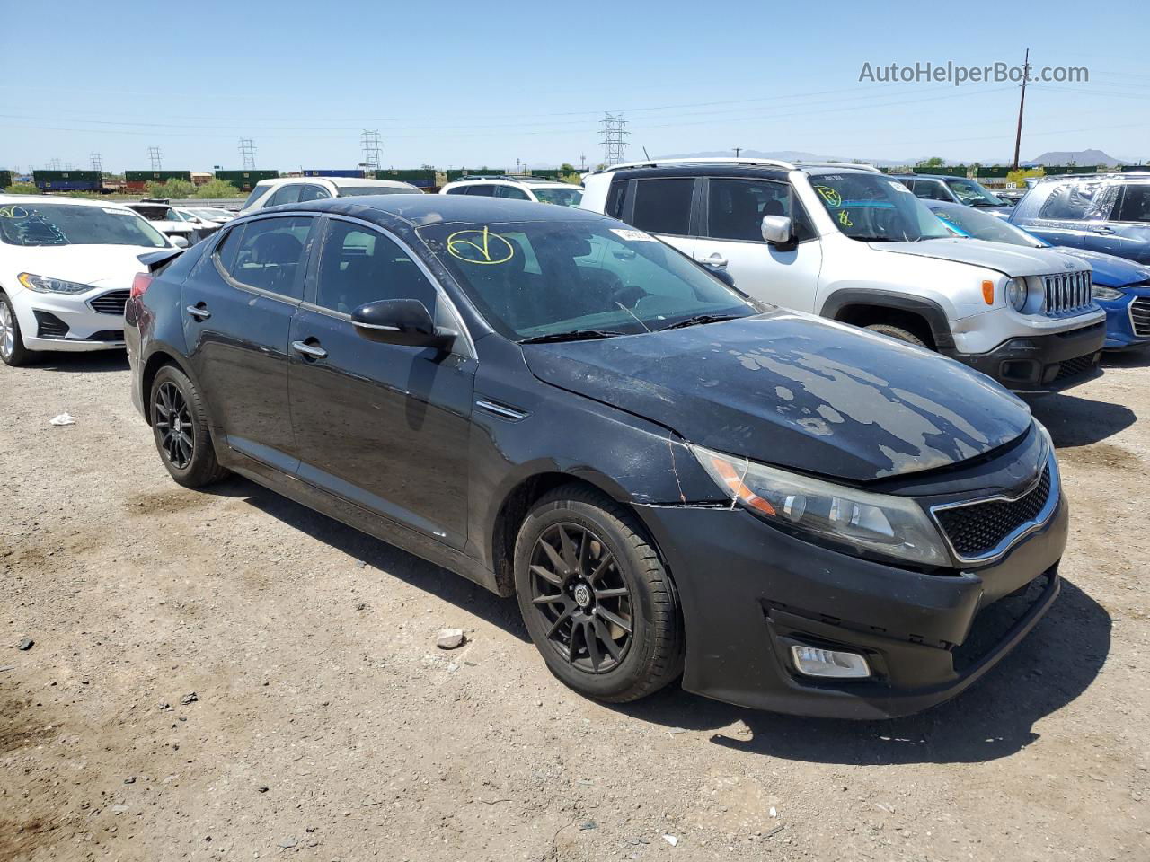 2014 Kia Optima Lx Black vin: 5XXGM4A77EG302476