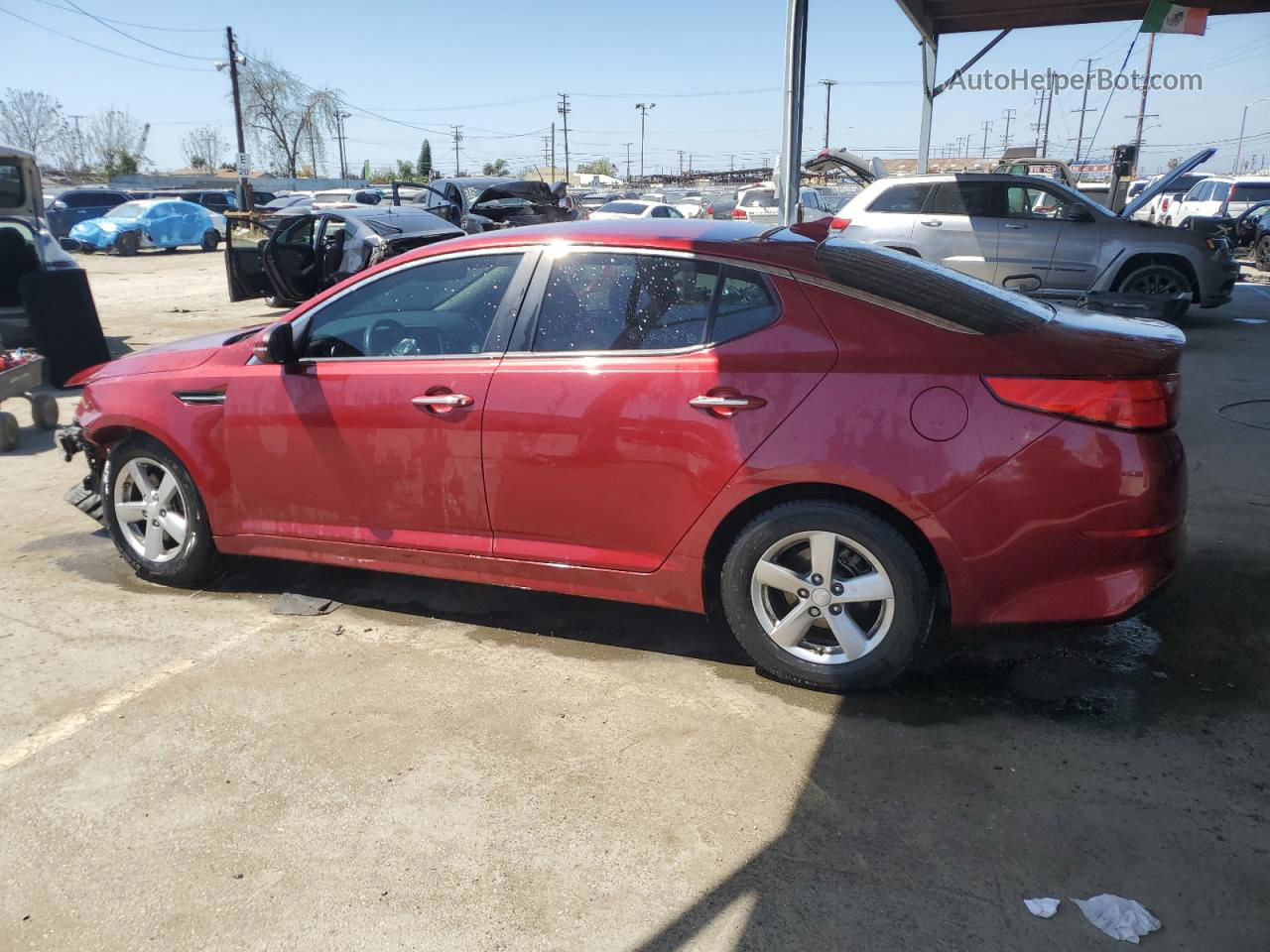 2014 Kia Optima Lx Red vin: 5XXGM4A77EG318922