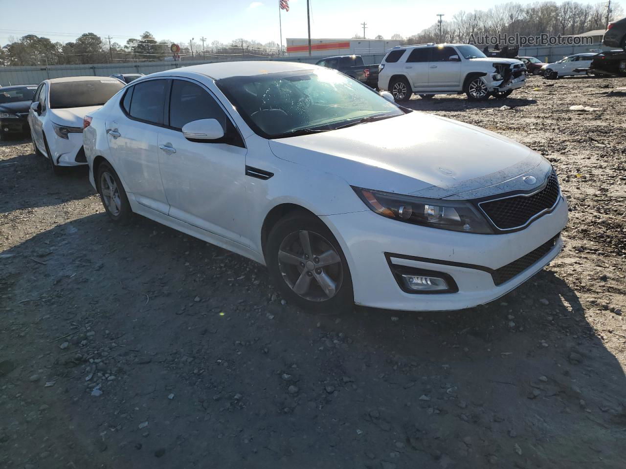 2014 Kia Optima Lx White vin: 5XXGM4A77EG324347