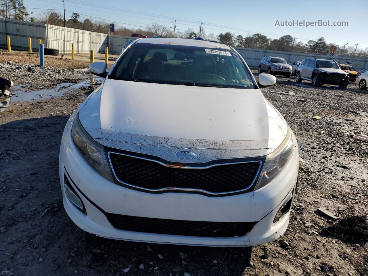 2014 Kia Optima Lx White vin: 5XXGM4A77EG324347