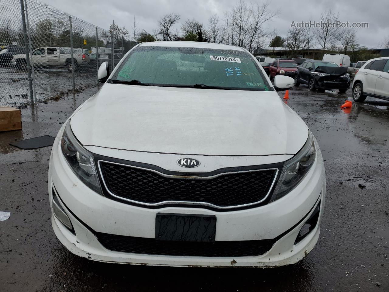 2014 Kia Optima Lx White vin: 5XXGM4A77EG327653