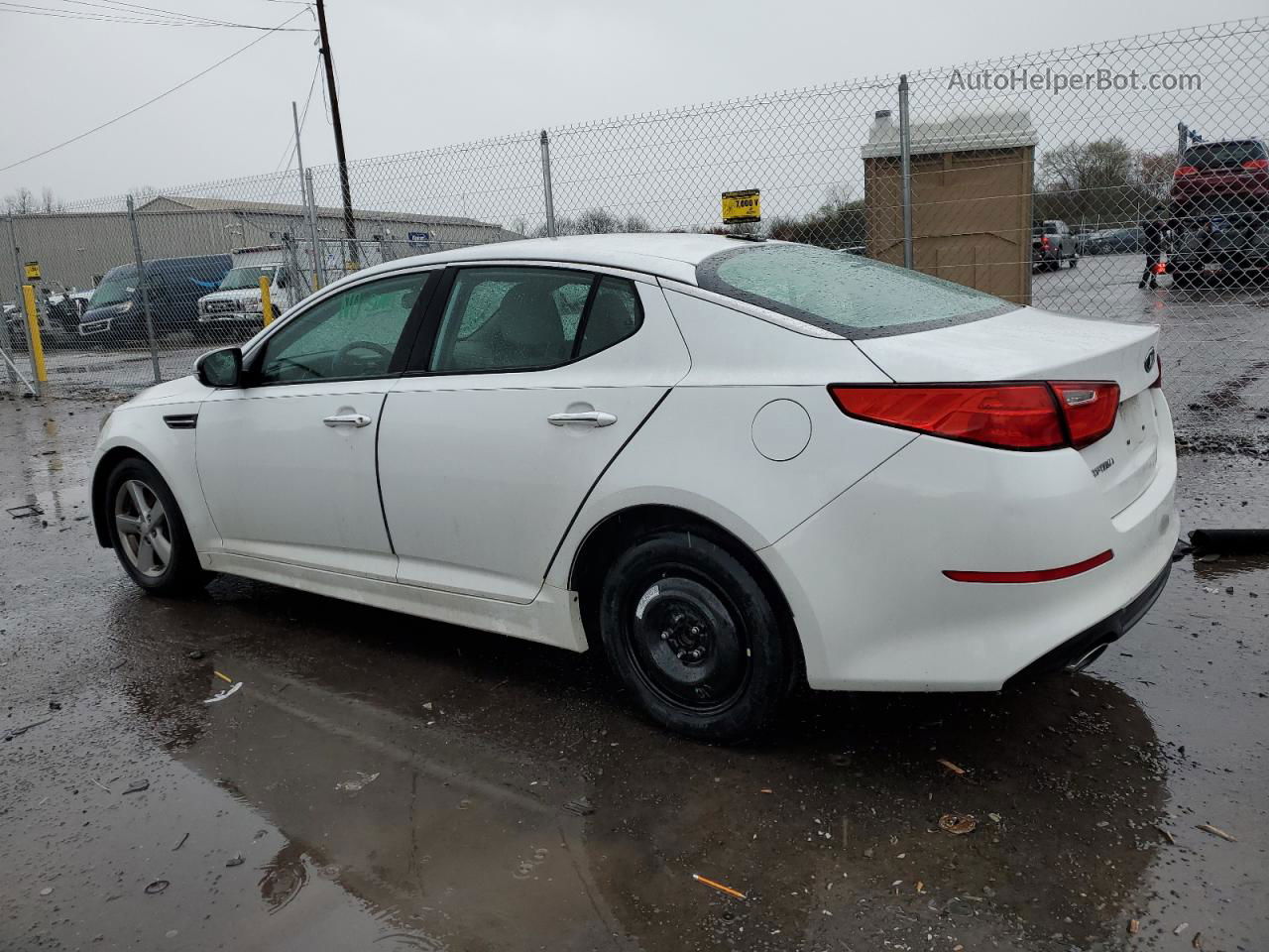 2014 Kia Optima Lx White vin: 5XXGM4A77EG327653